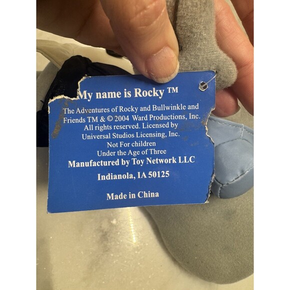 Rocky And Bullwinkle Rocky Squirrel 12.5 “ Plush Tux And Rose 2004 Toy Network - Picture 5 of 16